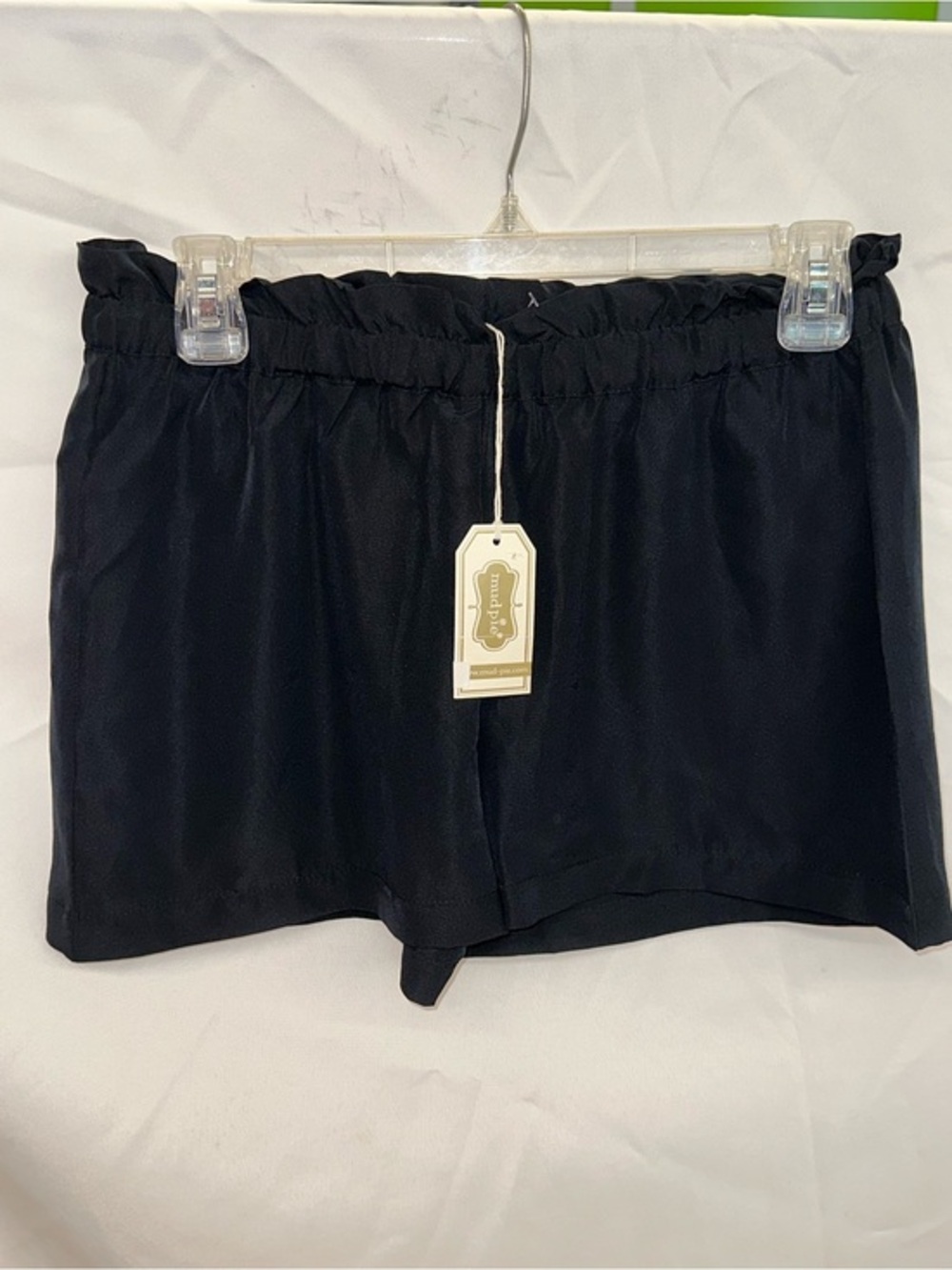 Mud Pie Black High-Waist Elastic Shorts